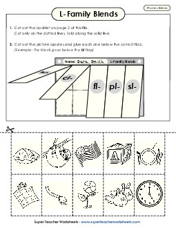 Lift-the-Flap Activity (Phonics L-Family Blends) Phonics Blends Worksheet