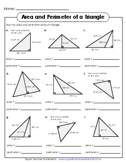 Areas & Perimeter  (Advanced) Worksheet