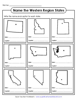 50 US States and Capitals Free Printable Worksheet