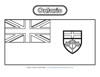 Ontario Flag (Black & White) Canada Worksheet