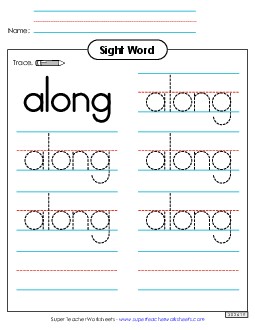 Trace the Word: Along Sight Words Individual Worksheet