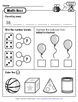 Math Buzz: Week 9 Worksheets 41 through 45 Daily Math Review Worksheet