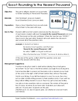 Rounding: Nearest 1,000 Worksheet