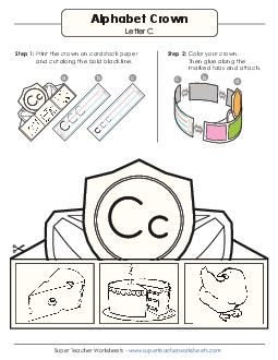 Letter C Crown Alphabet Worksheet