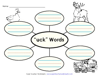 Word Web (-uck) Word Families Worksheet