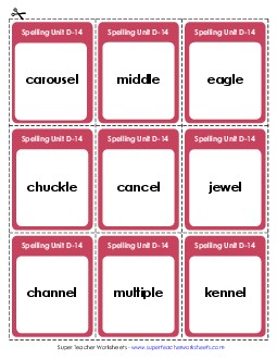 Flashcards (D-14) Spelling D Worksheet