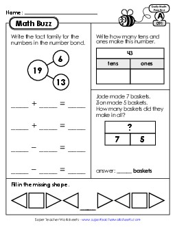 Math Buzz: Week 19 Worksheets 91 through 95 Daily Math Review Worksheet