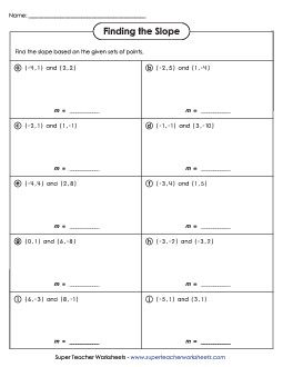 Finding Slope Using Ordered Pairs (Practice) Worksheet