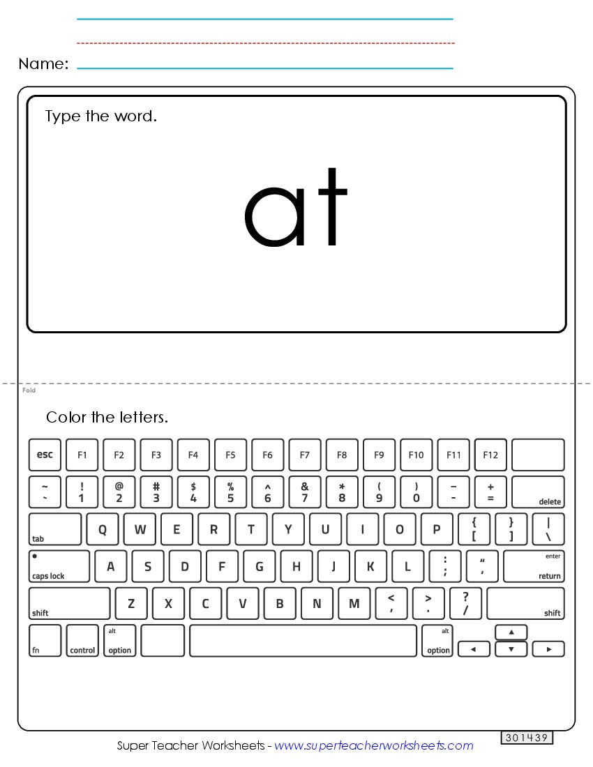 Type the Word: At Sight Words Individual Worksheet