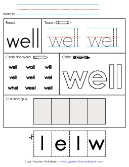 Worksheet 2: Well Sight Words Individual Worksheet