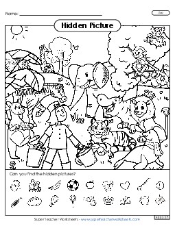 Zoo Hidden Pictures Worksheet