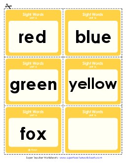 Flashcards (Unit 16) Sight Words Worksheet