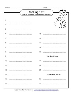 Spelling Test (D-15) Spelling D Worksheet