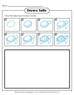 Draw a Turtle Learning To Draw Worksheet