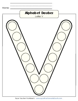 Letter V - Dabber Alphabet Worksheet