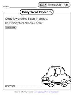 Daily Word Problems B-16 through B-20 Worksheet