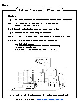 Urban/City Diorama Free Communities Worksheet