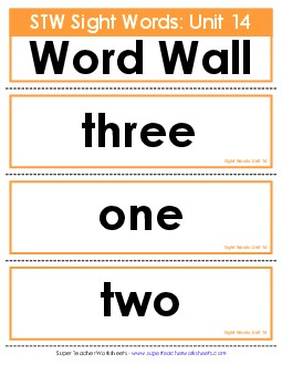 Pocket Chart or  Word Wall (Unit 14) Sight Words Worksheet