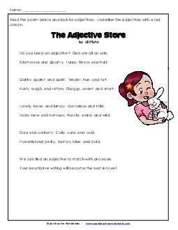 Stanley VS. The Storm (Poem) Adverbs Worksheet