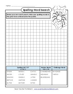 Make-a-Search (C-27) Spelling C Worksheet