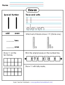 Special Number: 11 Counting Worksheet