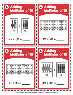 Addition: Add Multiples of 10 Worksheet