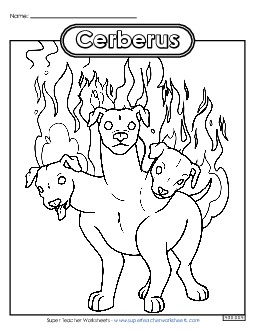 New Coloring Page: Cerberus Spanish Worksheet