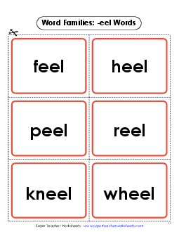 Flashcards (-eel) Word Families Worksheet