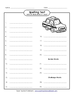 Spelling Test (D-27) Spelling D Worksheet