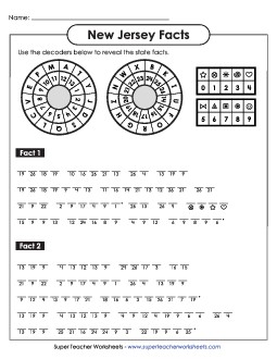 Cryptogram Puzzle States Individual Worksheet