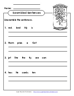 Scrambled Sentences (A-2) Free Spelling A Worksheet