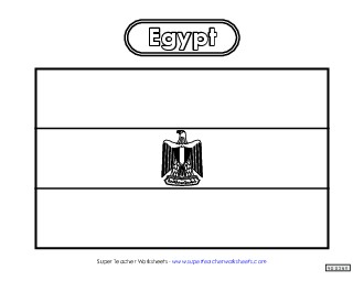 Egyptian Flag (Black & White) Worksheet