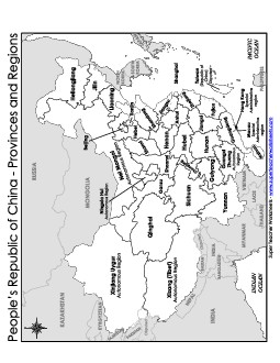 China Map (Provinces #1) Maps Worksheet