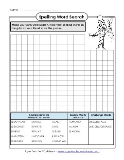 Make-a-Search (C-22) Spelling C Worksheet