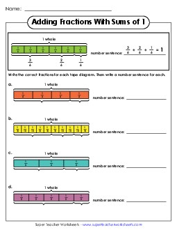 Fraction  Worksheets Learning Tool