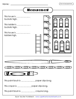 Comparing Non-Standard Measurements Worksheet