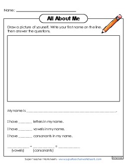 All About Me - Letters in My Name Free Backtoschool Worksheet