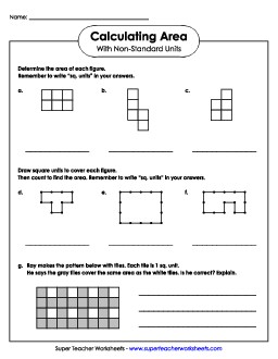 Area: Non-Standard Units #3 Worksheet