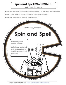 Spin and Spell (C-15)  Spelling C Worksheet