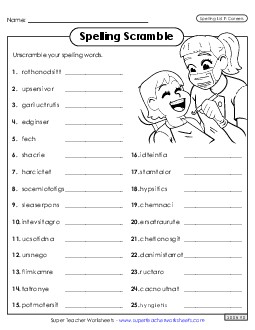 Word Scramble (Careers) Spelling F Worksheet