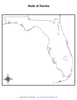 Florida: Blank Map State Maps Worksheet