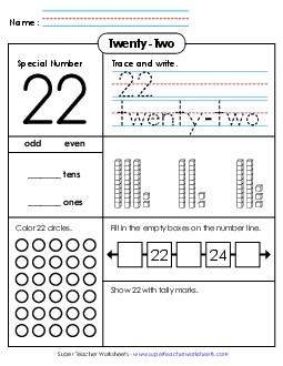 Special Number: 22 Counting Worksheet