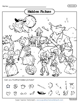 Hidden Pictures: Halloween Worksheet