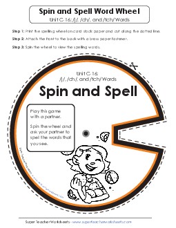 Spin and Spell (C-16)  Spelling C Worksheet