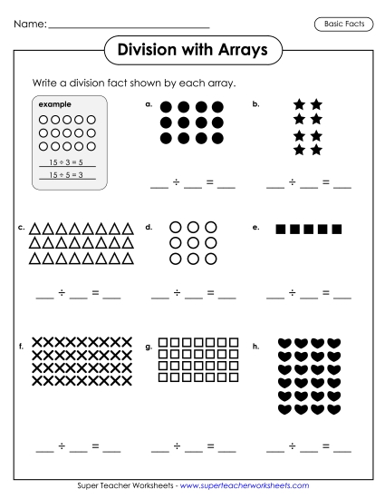 Division Arrays Worksheet