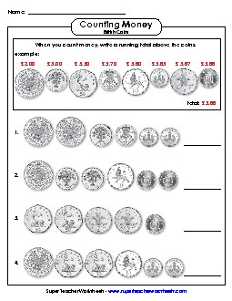 Running Totals (Old Coins) Money Uk Worksheet