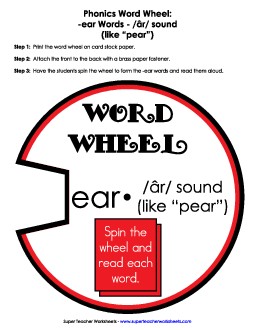 Word Wheel -ear (Long-e \