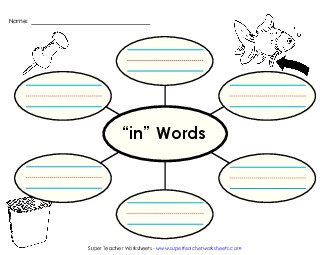 Word Web (-in) Word Families Worksheet