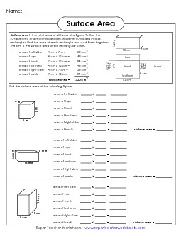 Foldable Rectangular Prism (Surface Area) Worksheet