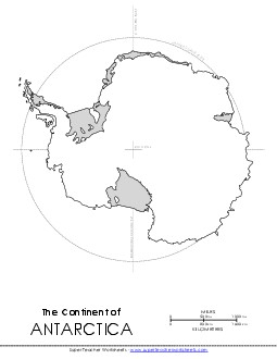 Antarctic Circle Map (Blank) Maps Worksheet